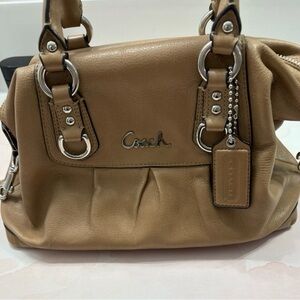 Coach Tan Leather Handbag Ashley Satchel